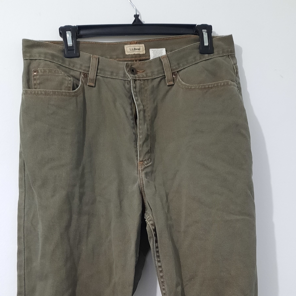 L.L. Bean size 14 women's olive green jeans
